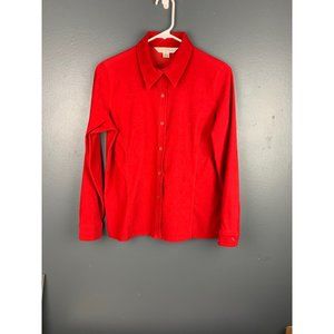 Petite Sophisticate Women's Size S Solid Red Button-up Shirt